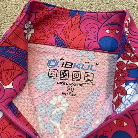 Ibkul Long Sleeve Nadia Golf Shirt Size XS Zip Pullover UPF 50+ NWT Colorful - Picture 5 of 10